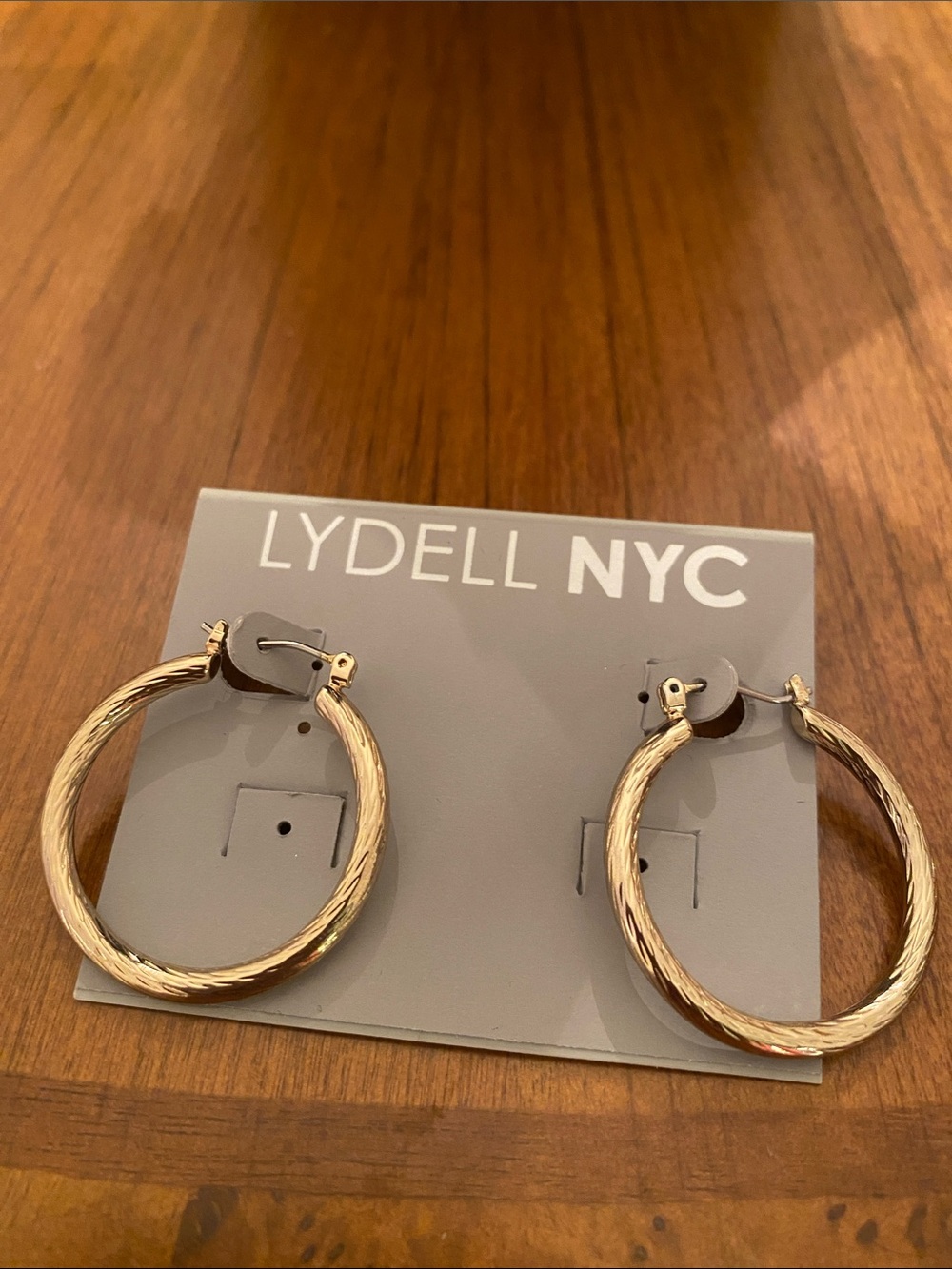 LYDELL NYC Textured Gold Hoop Earrings